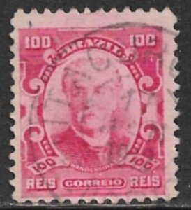 BRAZIL 1906-16 100r Eduardo Wandenkolk Portrait Issue Sc 177 VFU