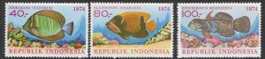 Indonesia 926-28  1974   set 3  FVF Mint NH