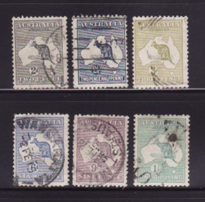 Australia 45-48, 50-51 U Animals, Kangaroo and Map