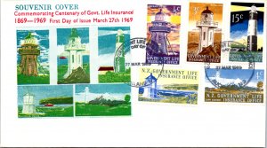 New Zealand, Worldwide First Day Cover, Lighthouses