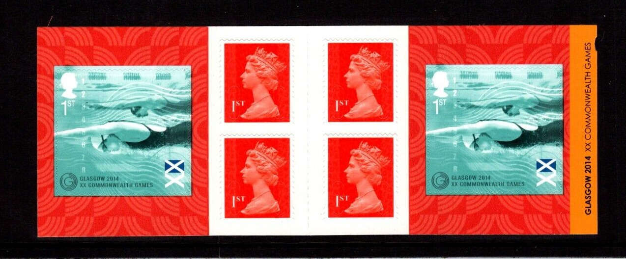 KAPPYSTAMPS GB20 GB Glasgow Games 6x1st Bar Code Bklt U/M Sg3625a