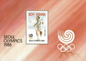 Kenya 1988 - Seoul Summer Olympics, Tennis - Souvenir Sheet - Scott 462 - MNH