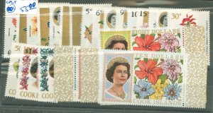 Cook Islands #199-220  Single (Complete Set) (Flowers) (Queen)