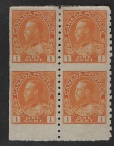 *Canada Sc#126 M/H/VF vert. coil block of 4