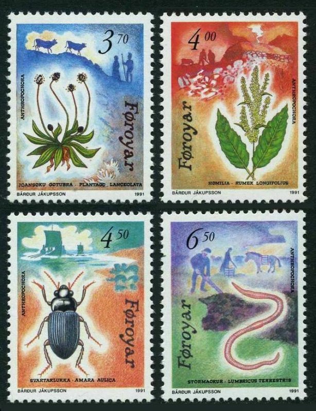 Faroe 216-219,MNH.Michel 211-214. Plantago lanceolata,Rumex longifolius,Amara