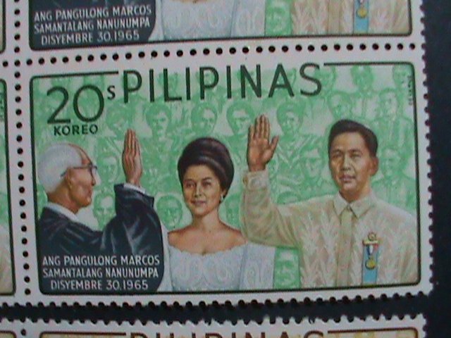 ​PHILIPPINES-1966-SC#950-2-PRESIDENT MARCOS TAKING OATS OF OFFICE -MNH BLOCKS