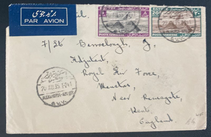 1935 Alexandria Egypt Airmail Cover To New Ramsgate England