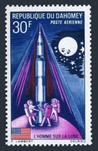 Dahomey C117 2 vstamps,MNH.Michel 407. Landing on the Moon,1970. Astronauts.