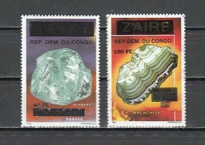 Zaire, Scott cat. 1549 & 1552 only. Mineral values Surcharged.