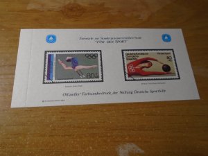 Germany  # Natiomal Championship 1984  MNH  Mini sheet , no gum as issued