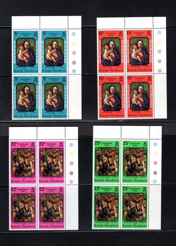 British Honduras, Scott 247-0, Blocks of 4, VF,  MNH, CV $4.00 ... 0860244