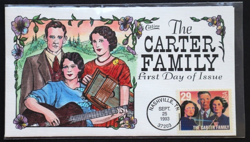U.S. Used #2771-74 29c Country Music Set of 4 Collins First Day Covers (FDC)