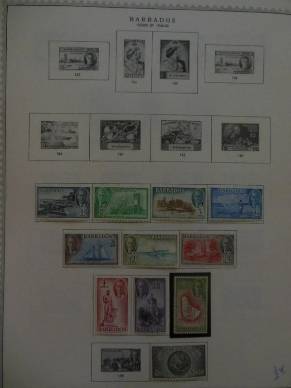 BARBADOS : Beautiful Very Fine, Mint collection on album pages SG Cat £1,001.00