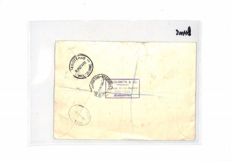 BH105 1951 AUSTRALIA Melbourne GB Lewes REGISTERED Airmail First Flight 