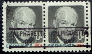 1971 8c Eisenhower wprecancel ERROR pair fALPHARETTA GA 1394-841 NICE PAIR!!