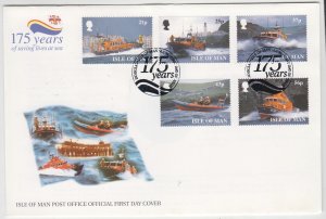 Isle of Man -  1999  RNLI,    set of 5,  on FDC