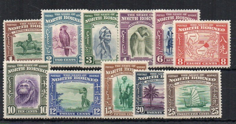 North Borneo 1939 values to 25c MH