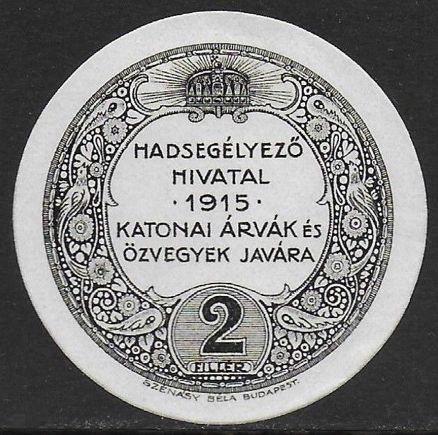 Hungary 1915 For military orphans and widows Cinderella Poster Seal F/VF Unused