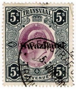 (I.B) Swaziland Revenue : Duty Stamp 5/- (1904)