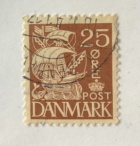 Denmark  1939 Scott 238E used - 25o, Caravel, Ship