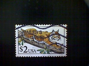 United States, Scott #2482, used(o), 1990, Bobcat, $2.00, multicolored