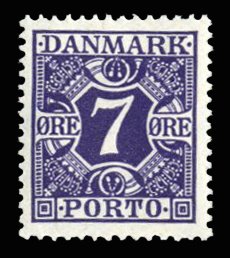 Denmark #J14 Cat$97.50, 1930 70o dark violet, never hinged