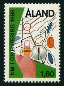 Finland-Aland 24,MNH.Michel 15. Nordic Orienteering Championships.1986.Map.