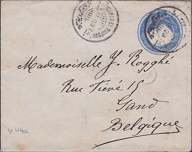 EGYPT 1904 1p envelope used Zeitoun to Belgium.............................53678