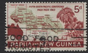 Papua New Guinea- Scott 167-Map South Pacific-1962 -FU - 5p