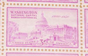 1950 sheet, United States Capitol, Sc# 992