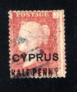 Cyprus, SC# 9,   F/VF, Used,  Plate 208, CV $190.00  .......1580009