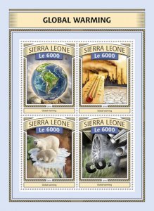 SIERRA LEONE - 2016 - Global Warming - Perf 4v Sheet - Mint Never Hinged