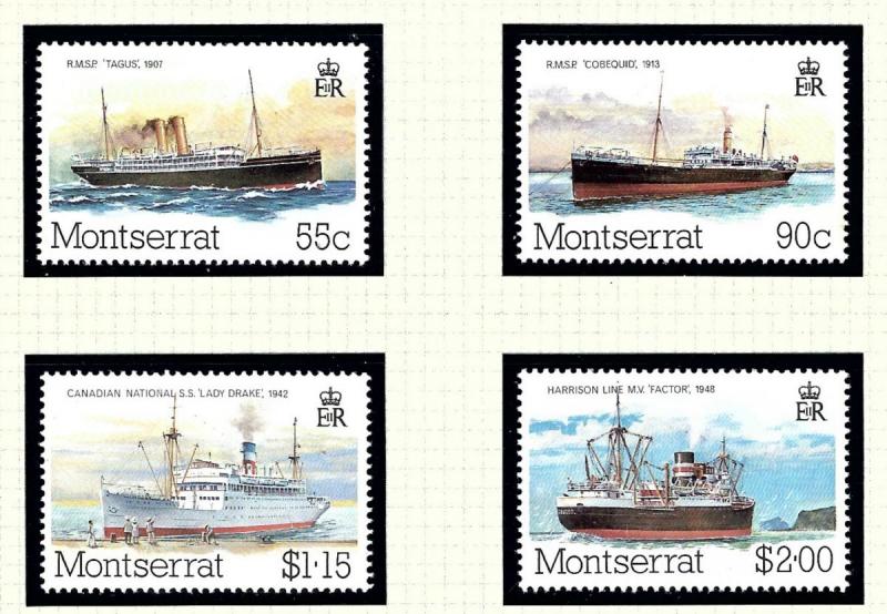 Montserrat 539-42 MNH 1984 Packet Boats