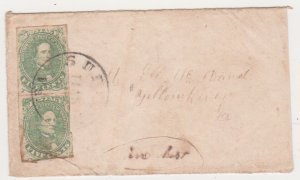 CSA Scott # 1 Pair Used On Cover Suffolk Va.to Yellow Riadly Ga.1 lost Cat.$500.