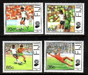 Fiji-Sc#611-14- id9-unused NH set-Sports-World Cup Soccer-1989-