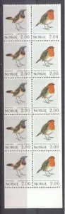 Norway 801 MNH bkl.pane Birds SCV7