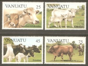 VANUATU Sc# 373 - 376 MNH FVF Set4 Cattle