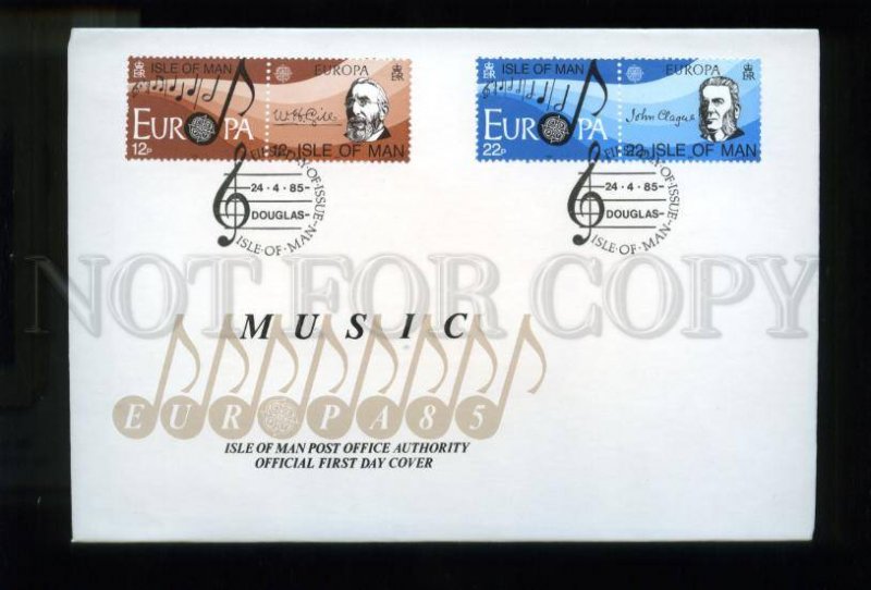 161432 ISLE OF MAN 1985 Music FDC cover