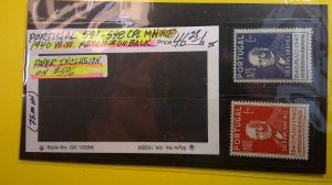 Portugal 1940 Scott# 591-598 Mint XF Hinged pencil# on backs Complete set of 8