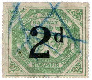 (I.B) Great Northern Railway : Newspaper Parcel 2d (large format)