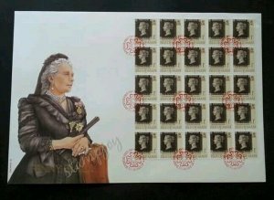 *FREE SHIP Isle Of Man 150th Anniversary Of Black Penny 1990 Queen (FDC) *rare