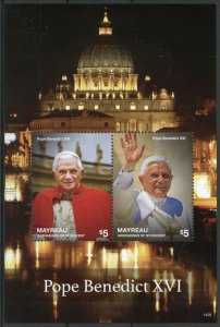 Mayreau Gren St Vincent Stamps 2014 MNH Pope Benedict XVI Vatican 2v S/S