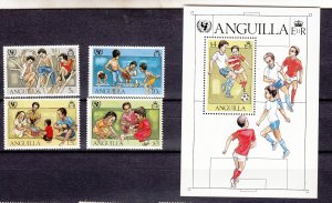 Z2956 1981 anguilla mnh set + s/s #448-52 chrildren playing