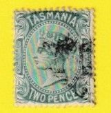 TASMANIA SCOTT#48 1870 10d QUEEN VICTORIA - USED