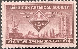 Scott #1002 1951 3¢ American Chemical Society 75th Anniversary MNH OG VF/XF