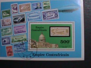 CENTRAL AFRICA 1977 SC #C187 75TH ANNIVERSARY OF ZEPPELIN CTO S/S VERY FINE