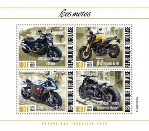 Togo - 2020 Motorcycles - 4 Stamp Sheet - TG200327a