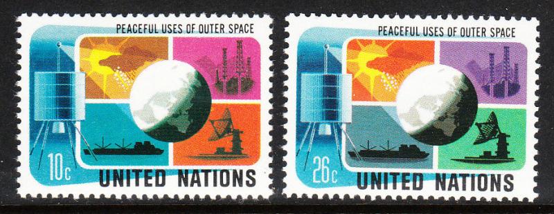 256-57 United Nations 1975 Outer Space MNH