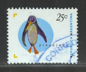 Argentina Scott 1889A Used VLH - 1995 25c Penguin, Type II - Unpriced in Scott