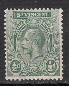 St. Vincent - 1921 KGV 1/2p  Sc# 118 - MLH  (9627)